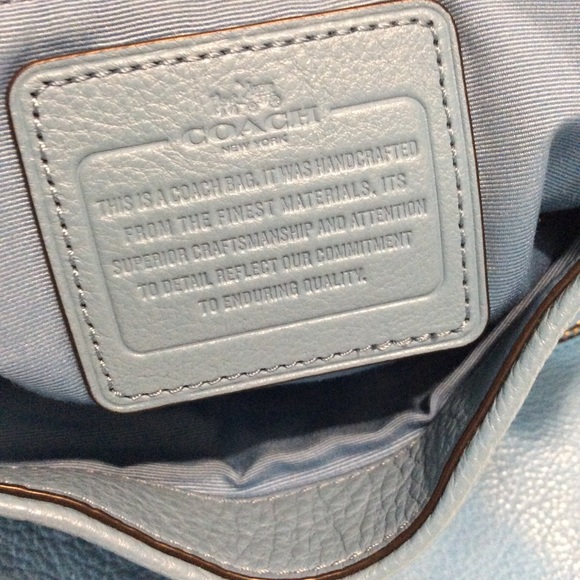 Coach Blue Leather Double Handle Bag - Picture 5 of 9